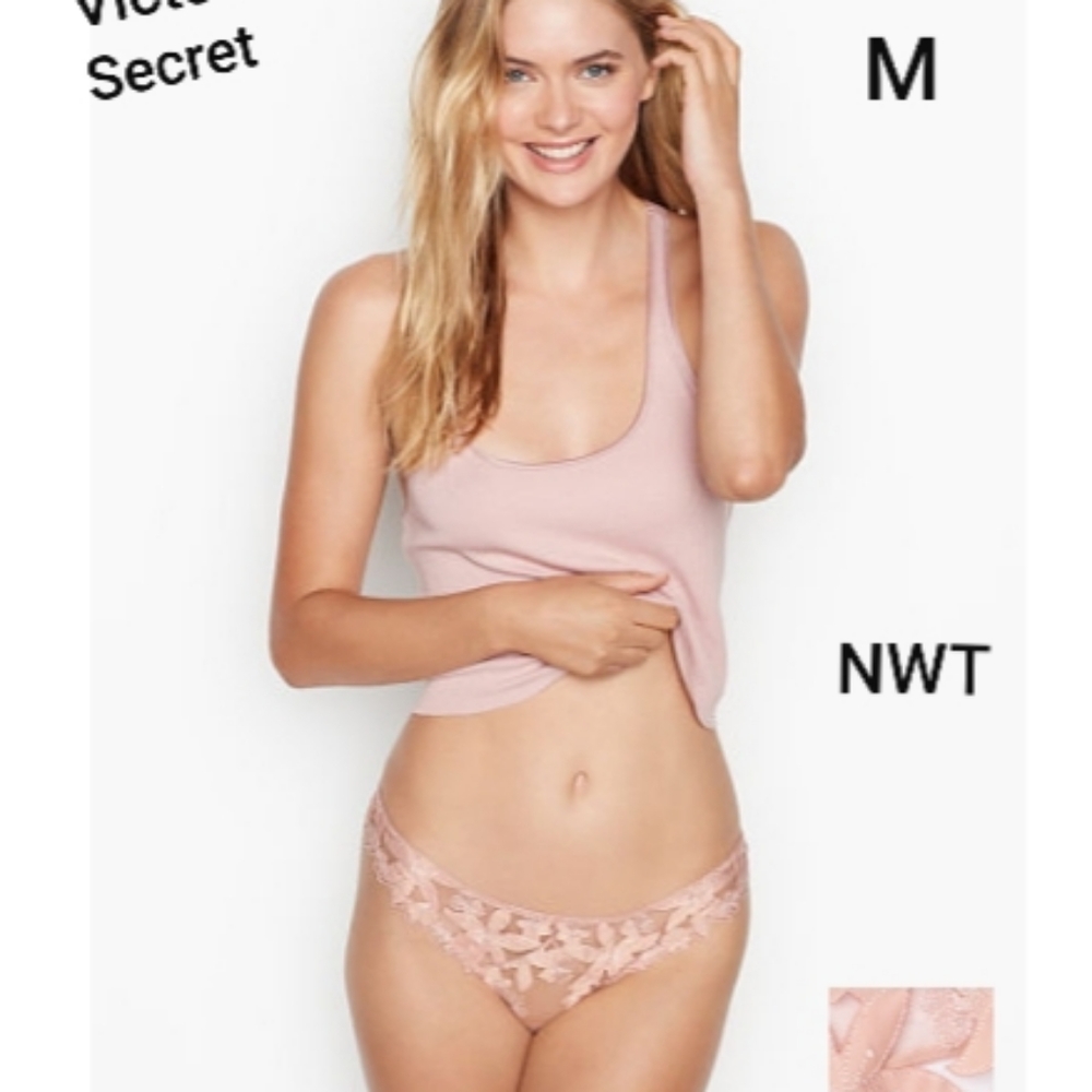 M NWT VICTORIA'S SECRET EMBROIDERED THONG $39.50